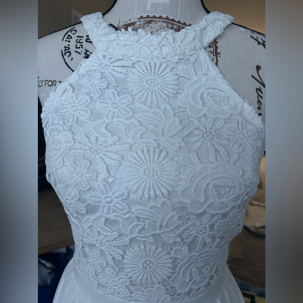 Lulu’s NWOT white lace top mini skater dress size XS - Picture 5 of 12